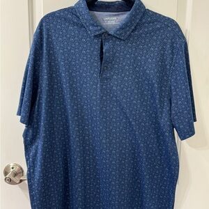 UNTUCKit Blue Polo Shirt with Textured Pattern